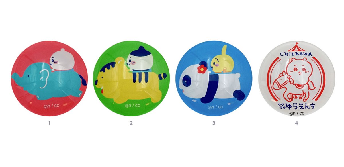 ちいかわ ワクワクゆうえんち ガラスマグネット 4点セット ちいかわ ワクワクゆうえんち ガラスマグネット4 | ちいかわ