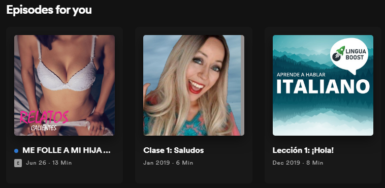 EngJoaco's tweet photo. Hey @Spotify you usually SUCK and your recommendations are the worst piece of crap, ever. But 
"I f-ck my daughter" is now your recommendation?!! WTAF is wrong with you? This is a new level of suckiness. I'll actually do my best to report this to Apple and Microsoft store. https://t.co/FNNQKV2Mc4