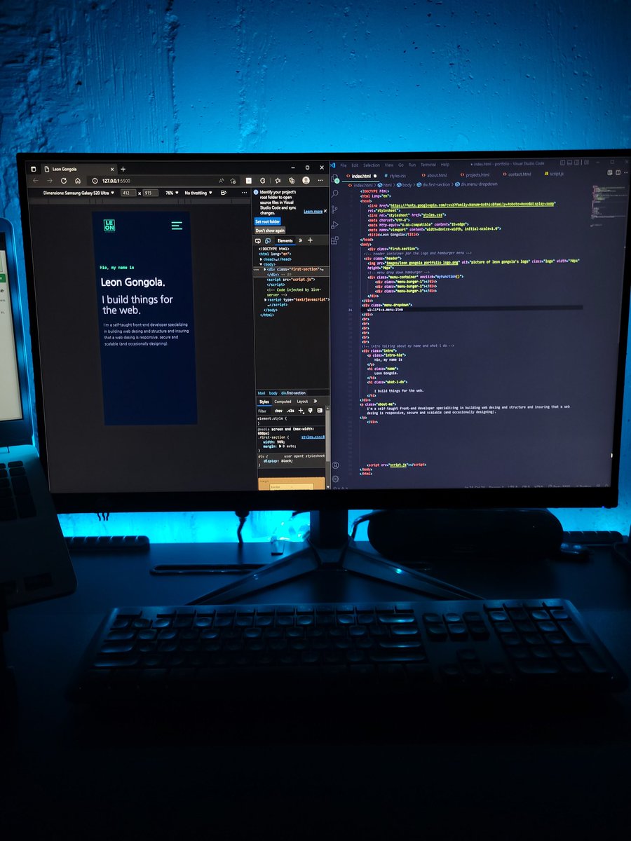 Leon Gongola (@itsleongongola) on Twitter photo 2022-06-28 05:07:43 Day 44 of #100DaysOfCode Today started creating my new portfolio, couldn't finish it, had to go somewhere buy everything is going according to plan What are you currently working on❓️ #html #javascript #devcommunity #desksetup #coding #code #softwaredeveloper #programmer Day 44 of #100DaysOfCode Today started creating my new portfolio, couldn't finish it, had to go somewhere buy everything is going according to plan What are you currently working on❓️ #html #javascript #devcommunity #desksetup #coding #code #softwaredeveloper #programmer