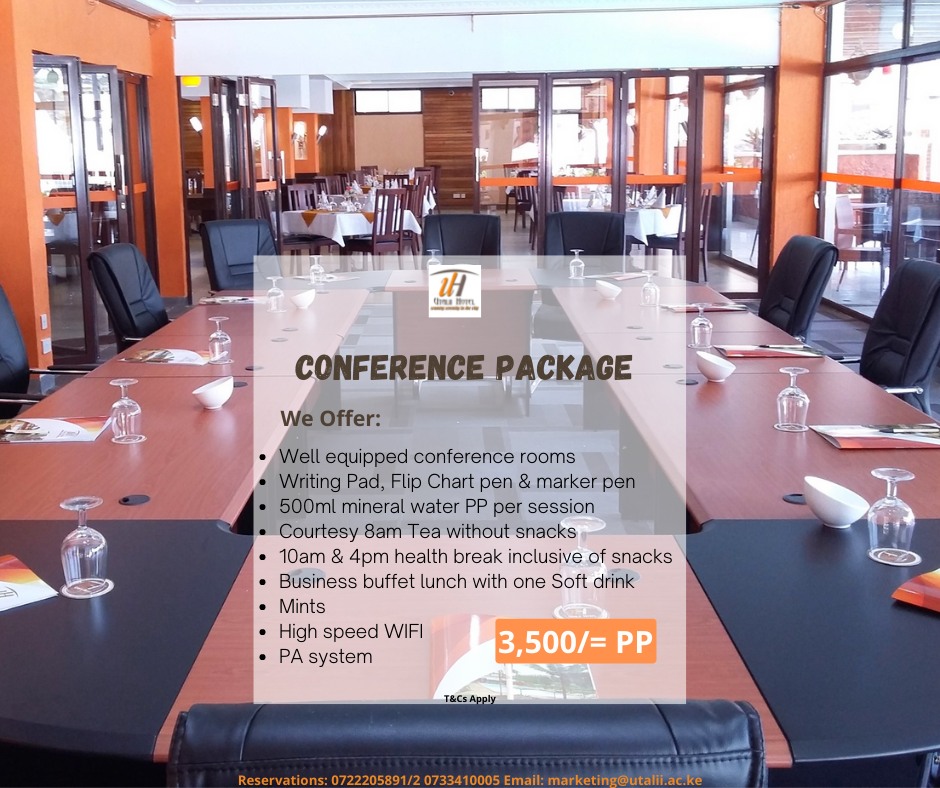 Utalii_Hotel's tweet image. Looking for a venue to host your next conference? At #UtaliiHotel we offer a cool environment for you and your team members to strategize.
Reservations: 0722 205891/2 
Email: marketing@utalii.ac.ke
#meetingspaces #conferencespace #meeting #business #hospitality #hotelsinnairobi