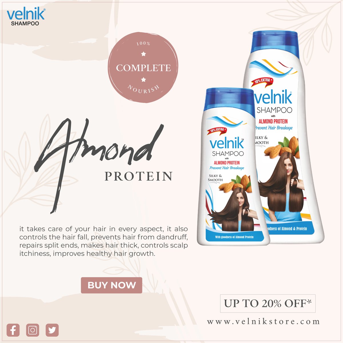 velnik_Indialtd's tweet photo. 100% Complete Almond Protein & Nourishment..!!
Available on:- https://t.co/ioZqlfxXPM
Amazon:- https://t.co/5jNXrTbGoi
#VelnikShampoo #Velnik #AntiDandruff #HairFall #HairProblem #Shampoo #AlmondProtein #HairNeeds #NaturalHair #StrongHair #HealthyHair #VelnikIndia https://t.co/rAIxG6YQXj