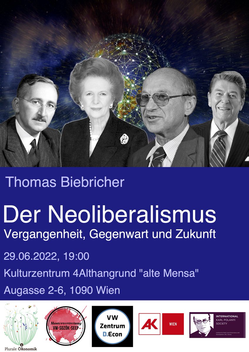 Morgen ist es soweit⬇️❤️

Der Neoliberalismus hat wie keine andere Ideologie die Politik und Wirtschaft seit dem zweiten Weltkrieg geprägt. Sich mit dem Neoliberalismus auseinanderzusetzen ist daher unerlässlich für die kritischen Wirtschafts- und Gesellschaftswissenschaften.