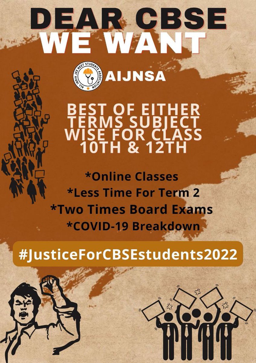 AIJNSA_official's tweet photo. Today from 4pm onwards everyone unite and tweet with the hastag
#JusticeForCBSEstudents2022 

Results are near, time to raise ur voices loudee

Students who wants to help for the regional office representation , DM us fast. It's very much important
#CBSEgiveBestOfEitherTerm https://t.co/lHLd4GIYlk