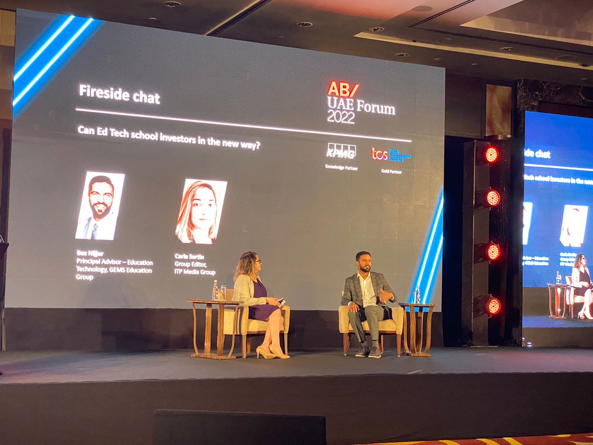 In a fireside chat, Group Editor for Construction and Energy, Carla Sertin, sits down with <a href="/GEMS_ME/">GEMS Education</a>'s Baz Nijjar to discuss how #EdTech is transforming learning and the opportunities that await investors in this space.

#ABUAEForum #Tech #Education
