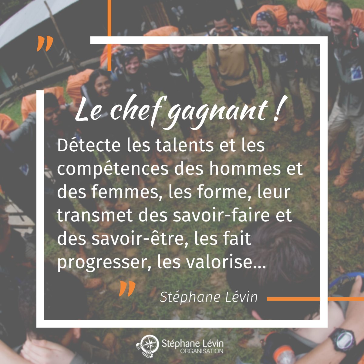 « Le chef gagnant détecte les talents et les compétences des hommes et des femmes, les forme, leur transmet des savoir-faire et des savoir-être, les fait progresser, les valorise… ! »

👉 Pour être un bon #manager, connaissez votre équipe et mettez en place la formule gagnante.