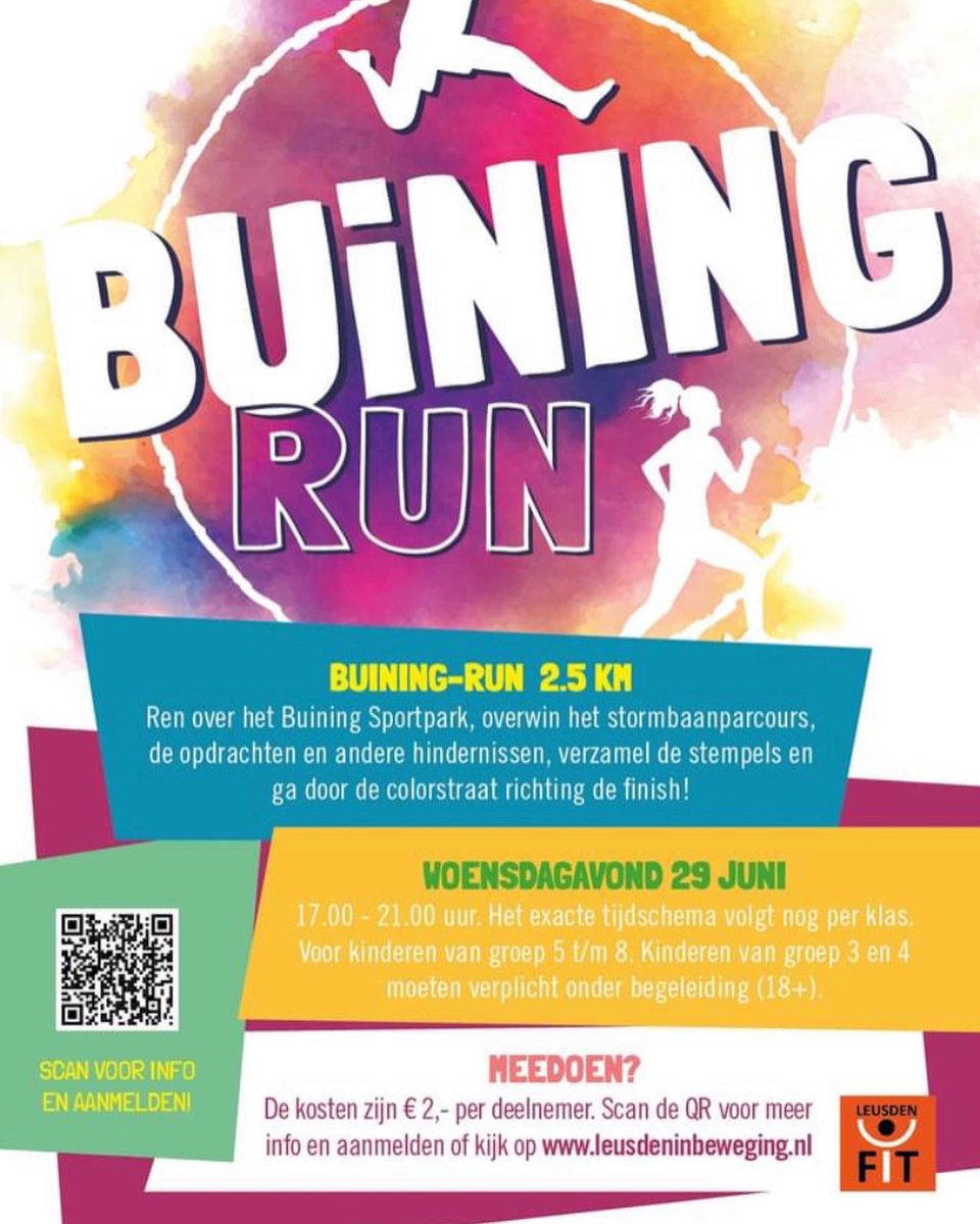 De Avondvierdaagse is helaas niet doorgegaan. Maar houdt ons dat tegen? Natuurlijk niet!

Samen met deze geweldige organisaties laten we morgen meer dan 400 kids over een uitdagend en superleuk parkoers rennen. Het wordt onvergetelijk. En meedoen kan nog!