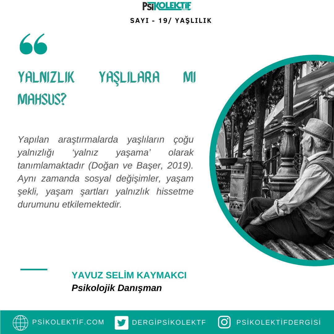 Psikolektif Dergisi (@dergipsikolektf) on Twitter photo Psikolojik Danışman Yavuz Selim Kaymakcı (<a href="/kymkcyavuz/">Yavuz Selim KAYMAKCI</a>) yaşlılık sayımızda sizler için "Yalnızlık Yaşlılara mı Mahsus" yazısını kaleme aldı.
Keyifli okumalar dileriz 🤗
psikolektif.com/psikolektif-de… Psikolojik Danışman Yavuz Selim Kaymakcı (<a href="/kymkcyavuz/">Yavuz Selim KAYMAKCI</a>) yaşlılık sayımızda sizler için "Yalnızlık Yaşlılara mı Mahsus" yazısını kaleme aldı.
Keyifli okumalar dileriz 🤗
psikolektif.com/psikolektif-de…
