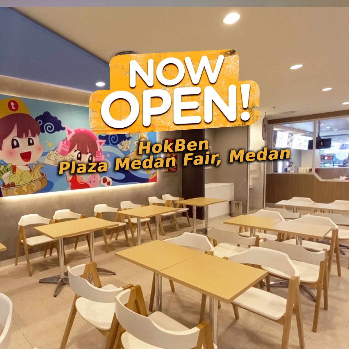 HokBen's tweet photo. Horas Medan!!! Satu lagi store HokBen buka & makin dekat denganmu Friends!!
Sudah buka hari ini di @PlazaMedanFair Lantai 3.
Datang & nikmati promo-promo yang berlangsung selama opening. Minho tunggu lho...
#HokBenBaru #HokBenMedan #HokBenPlazaMedanFair #openingstore https://t.co/kErJj11vmG