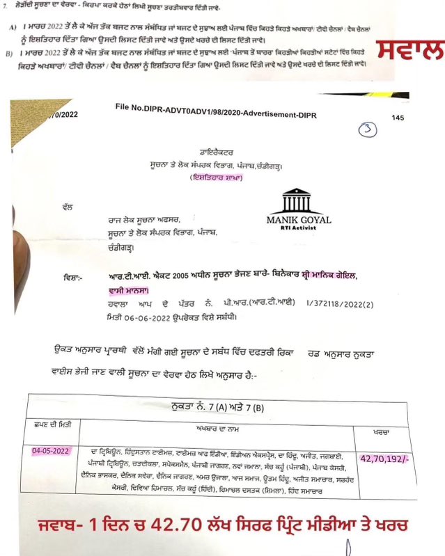SukhpalKhaira's tweet photo. What a cruel joke played by @BhagwantMann govt claiming to save 21 Lacs on paperless budget yesterday but spent 44.70 lacs to publicize it thru advts in Pb &amp; other states,at a time when we’re under a colossal debt of 2.75 lac Cr. Most of Aap actions are for cheap publicity only! https://t.co/Iq6wybEeXX