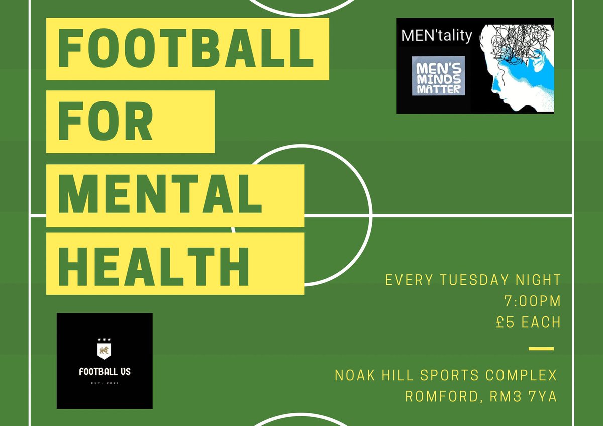 Every week we meet for a nice kick about game to get people out of the house and putting their focus on something more positive. 

Everyone is welcome, and we hope to be a safe space for those who need it. 

#football #essex #mentalhealth