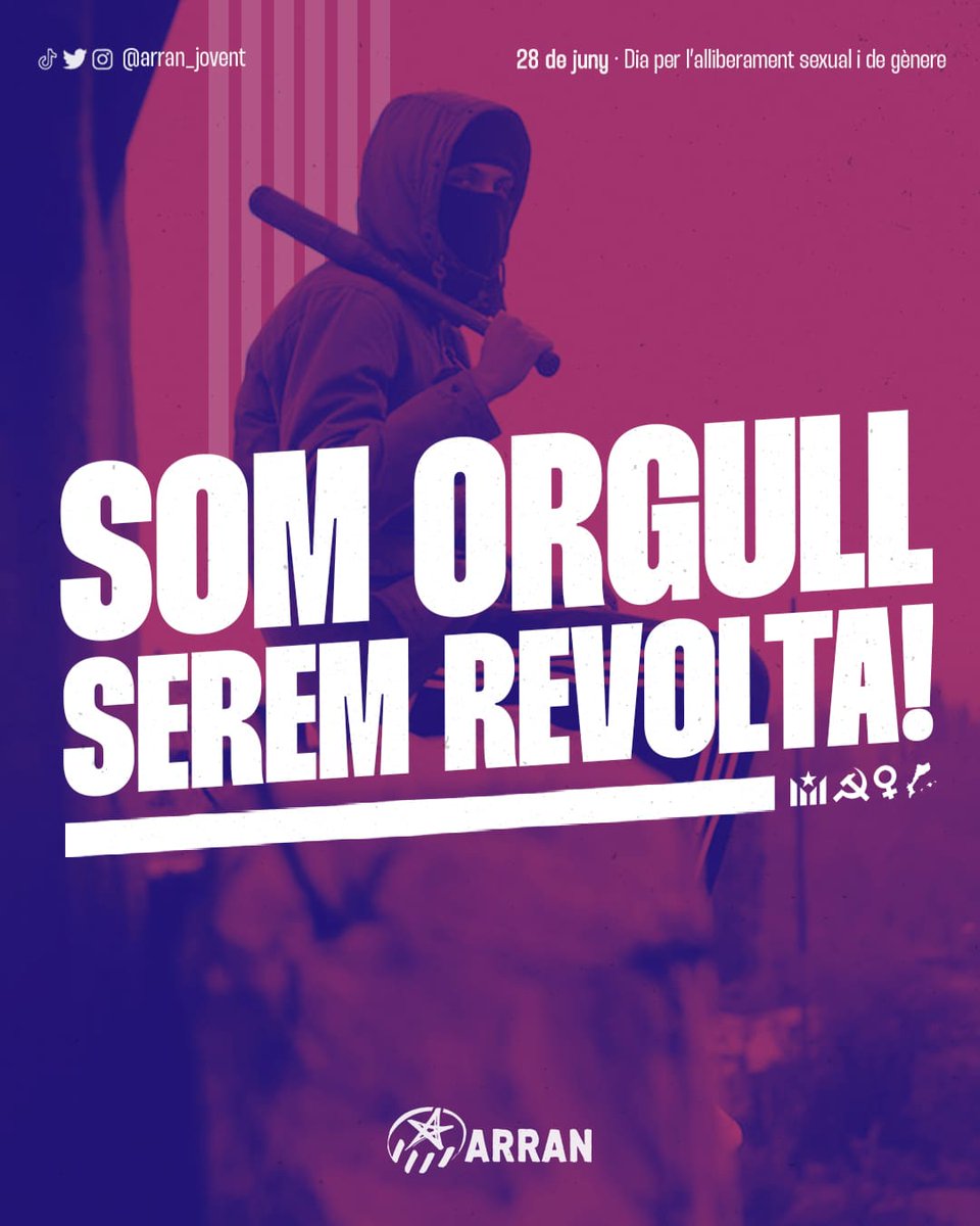 Arran_jovent's tweet photo. 🏳️‍🌈 El jovent #LGBT som orgull, serem revolta! Dins i fora de casa estem patint un augment de la violència LGBT-fòbica i dels discursos d'extrema dreta que atempten contra les nostres vides. 🧶👇🏽 https://t.co/FMYKXkMTN2