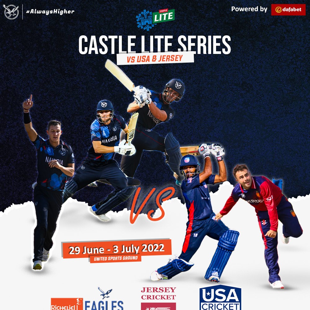 CricketNamibia1's tweet photo. Castle Llite Series
Some exciting inbound tour coming your way๐ณ๐ฆ๐ฆ
#AlwaysHigher #castlelite #dafabet #RichelieuEagles #EagesPride https://t.co/o5WDPxiBar
