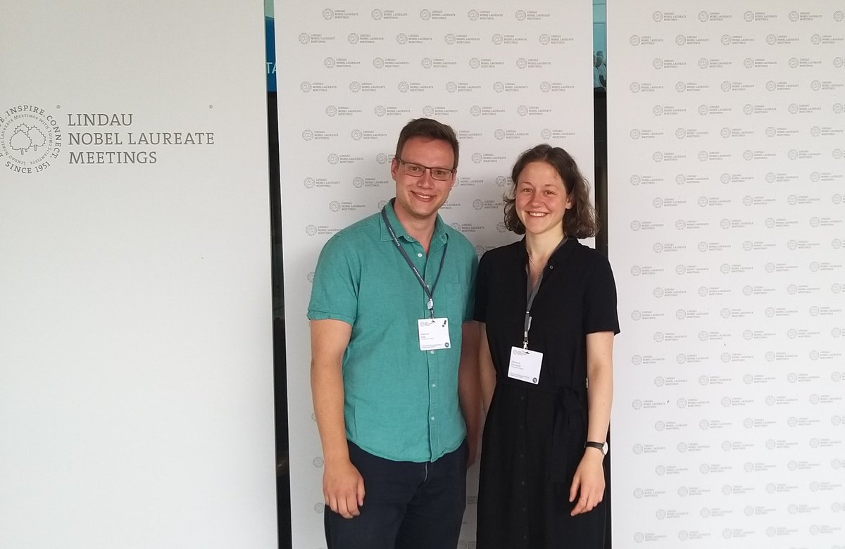 Having a great time with fellow @OxICFM student Katharina at @lindaunobel. What an inspiring week with great science and new and old friends from all over the world! #LINO22