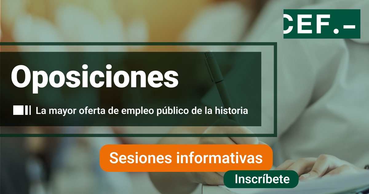 estudiosCEF's tweet photo. 🤔💭¿Pensando en opositar? ¡Ahora es el momento!
💻 Conéctate HOY y el próximo 30 de junio a nuestras SESIONES INFORMATIVAS ONLINE sobre #oposiciones, descubre el #MetodoCEF, resuelve tus dudas y todo lo que debes saber sobre la #OEP 2022.
👉 Inscríbete ⤵
https://t.co/oex3FwJQIU https://t.co/AGDTqWL0Tk
