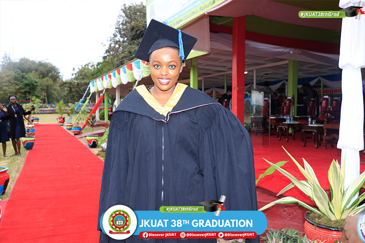 DiscoverJKUAT's tweet photo. You must have seen her all over the news in the recent days leading to the graduation. Dr. Ruguru graduates today with Bachelor of Medicine and Bachelor of Surgery having just been listed in the in Forbes Top 30 under 30. Congrats Daktari!! ^DP
#JKUAT38thGrad @StandardKenya https://t.co/PmbcrbhFhY
