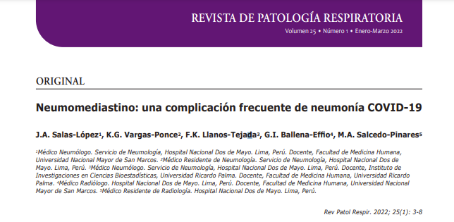 NeumoMadrid's tweet photo. #Revista @PatRespiratoria: Neumomediastino: una complicación frecuente de #neumonía #COVID19 https://t.co/Atyn8anyeW https://t.co/ZG96RqLO0h