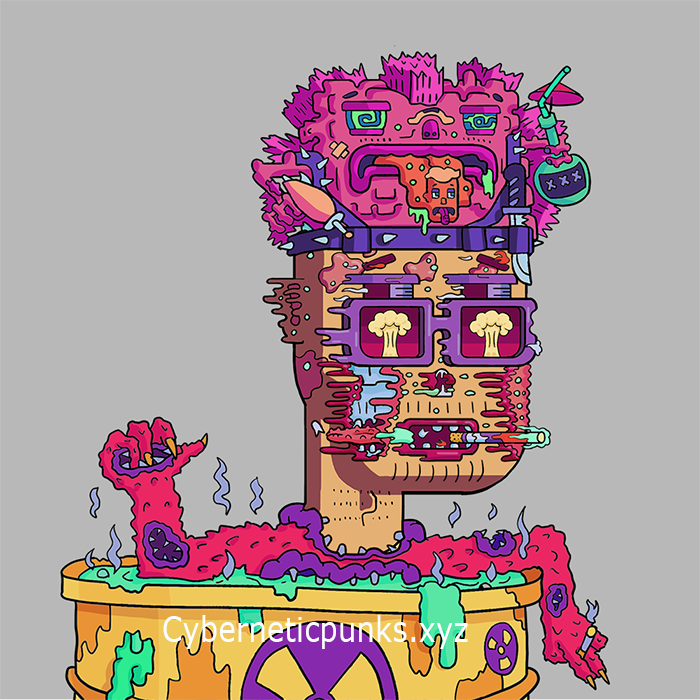 Toxic Punk. Resistant to acids and radiation. 
cyberneticpunks.xyz

#NFT #cyberneticpunks #cryptopunks #NFTCommunity #nftarti̇st
