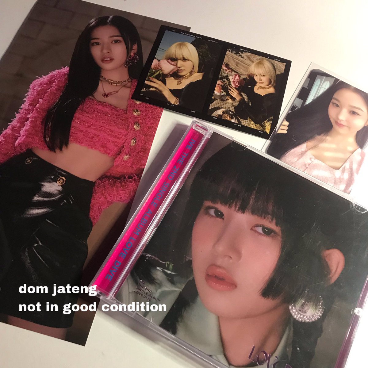 4wnyo's tweet photo. want to sell / wts — lfb ina

𓂋 wonyoung dicon swd deluxe
𓂋 jewel case only rei ver include liz photofilm + yujin folded poster 
🏷 100k [take all only]

🎀 sale ive love dive album yujin dom shall we dance ready ballet balet wony wonyo izone pair bundle https://t.co/znSjAWnzU6