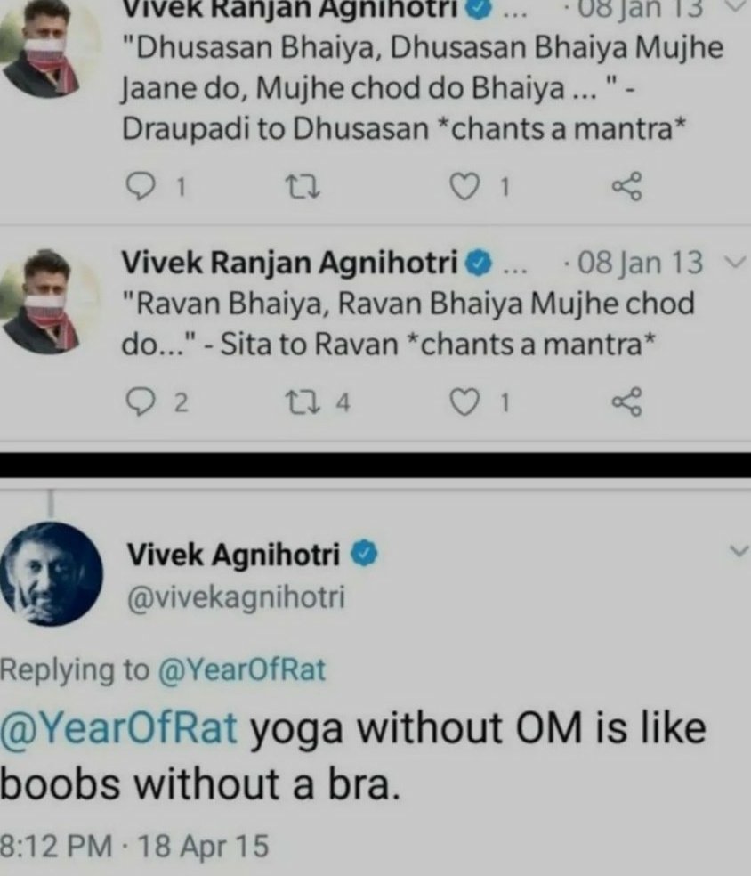 drpaandey's tweet photo. जिनकी भावनाएं बात बात में आहत हो जाती हैं, उनके लिए उनके आदरणीय @vivekagnihotri के यह ट्वीट। क्या अब भावनाएं आहत नहीं होंगी तुम्हारी ? https://t.co/dy0Ah8GKyY