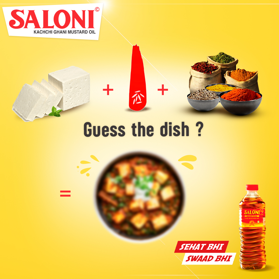 saloni_oil's tweet image. Guess The Dish 🍲🍲🤔🤔???

Guess the Dish 🍲🍲 Made with Healthy &amp;amp; Tasty Cooking Oil "#SaloniMustardOil"..

Saloni Mustard Oil #SehatBhiSwadBhi Jo Banta Hai Apni Hi Factory Mein..

#SaloniOil #CookingOil #MustardOil #healthyeating  #HealthyOil #healthylifestyle #coldpressedoil