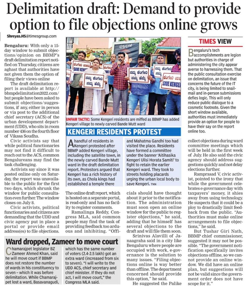 INCKarnataka's tweet photo. The @BJP4Karnataka wants to showcase #Bengaluru as an IT hub, but doesn't want its residents to be able to speak up on delimitation. 

When most urban utilities are online, there is only one reason for keeping this feedback offline. They are not interested. 

#WhyBJPWhy https://t.co/K9uIcn0bcK