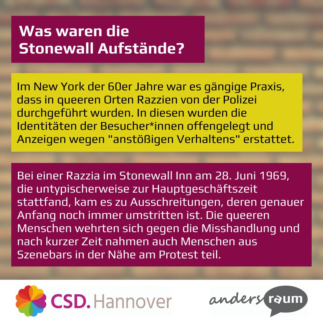 Heute jähren sich zum 53ten Mal die #StonewallRiots