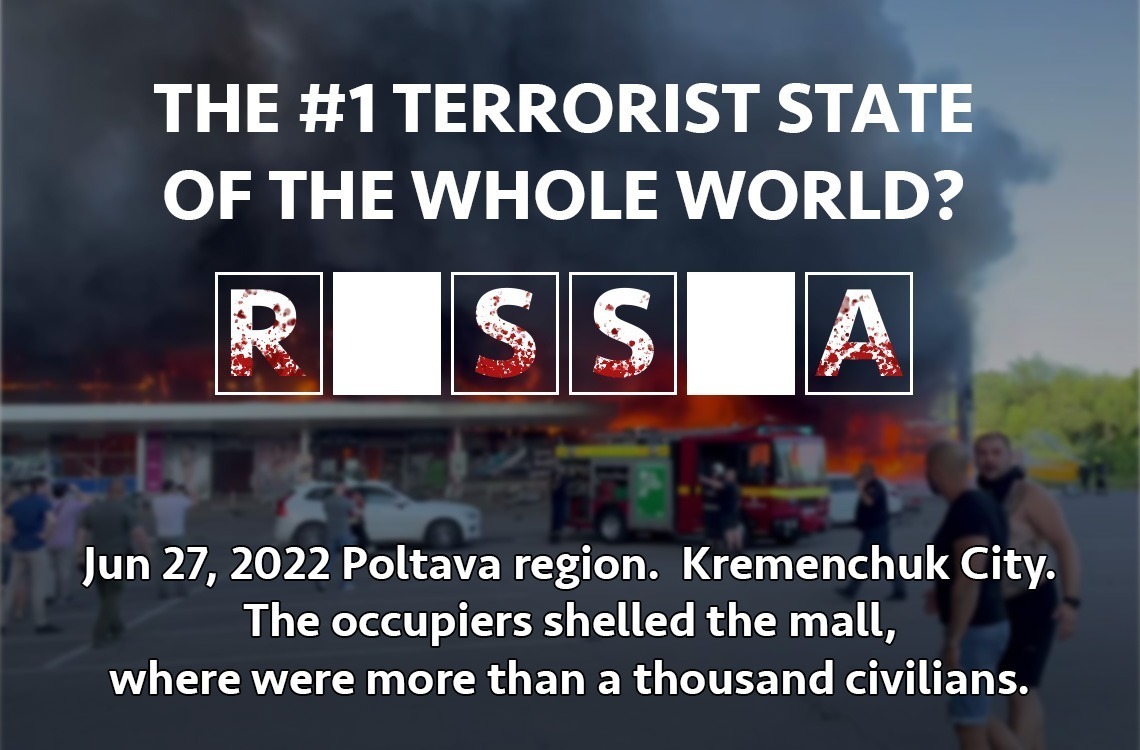 #Poltava region.  #Kremenchuk City.
The occupiers shelled the mall, where were more than a thousand civilians.   
#Russiaisaterroriststate 
@presidentmt
<a href="/koninklijkhuis/">Koninklijk Huis</a>
<a href="/AndrzejDuda/">Andrzej Duda</a>
<a href="/presidencia/">Presidência da República Portuguesa</a>
<a href="/KlausIohannis/">Klaus Iohannis</a>
<a href="/ZuzanaCaputova/">Zuzana Čaputová</a>
<a href="/BorutPahor/">Borut Pahor</a>
<a href="/ilirmetazyrtar/">Ilir Meta</a>
<a href="/GGCanada/">Governor General of Canada</a> 
<a href="/predsjednik_cg/">Kabinet Predsjednika Crne Gore</a>