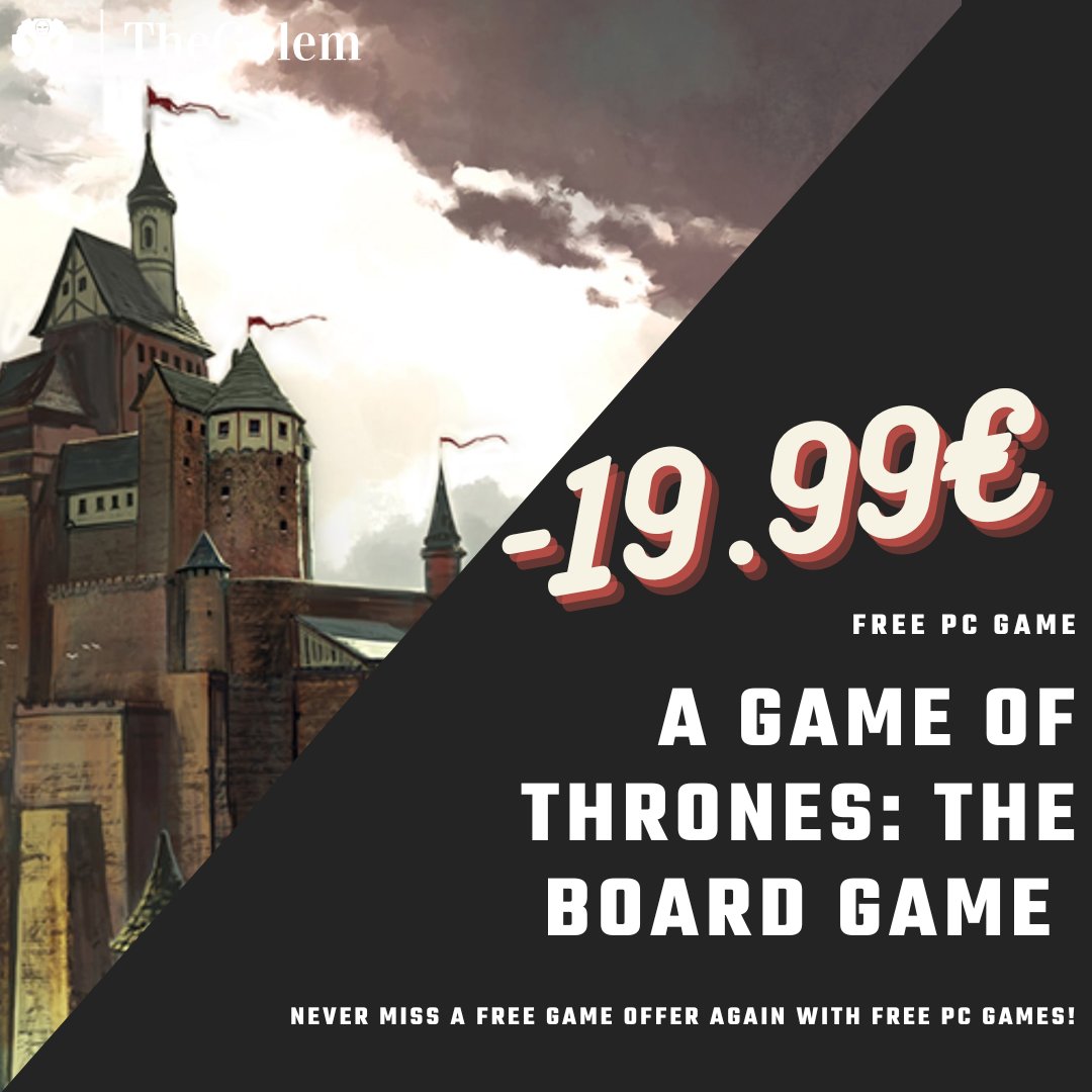 TheGolemDev's tweet photo. A Game Of Thrones: The Board Game Digital Edition is free to Keep.

Download our App (https://t.co/QqtWSiZu22) to see all free PC games!

And never miss any Free Game again!

#GameOfThrones
#freesteamkeys​ #freekey​ #free​ #freepc​ #freepcgames​ #freegames​ #freegame https://t.co/jtuMnITSql