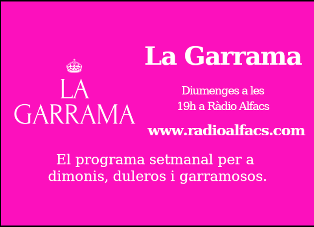 lagarrama's tweet photo. Garramosos, diumenge 3, últim programa de la temporada en directe des del xiringuito de Basilio a la Ràpita. A partir de les 18h estarem per allà fent lo pitxino amb @jaumevidalarasa. A les 19h, lo programa. Veniu, no mos fésseu un feo. @radioalfacs https://t.co/GwhzXfHyTF https://t.co/RkK6ME53Ae