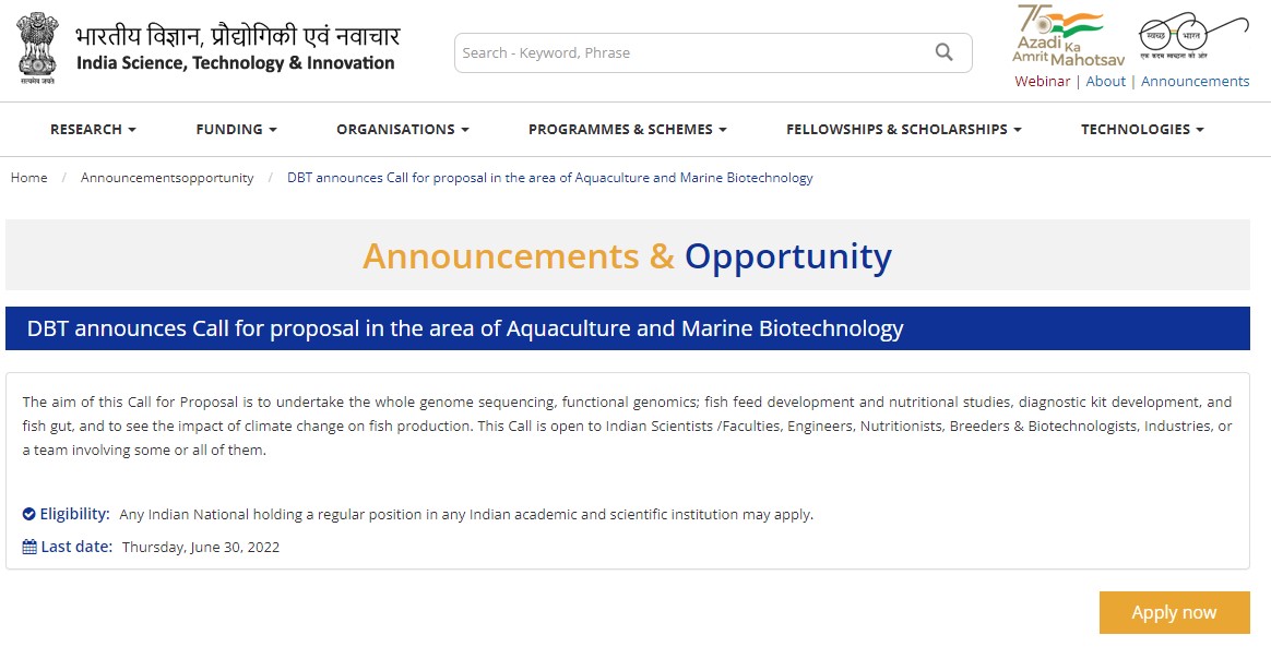 ISTIPortal's tweet photo. Are you a passionate marine biotechnologist? GoI has something special for you. It invites Calls-for-Proposals for functional genomics &amp; other related aspects of Fish Microbiome.
Rush! 2 more days to go. Visit https://t.co/9mfVuhSjMA 
@DBTIndia @moefcc @moesgoi @ESSO_INCOIS https://t.co/ulUwClmsJY