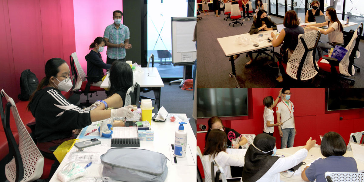 Sabre_APAC's tweet photo. Health matters at Sabre!   This morning, our employees at the Sabre Singapore office did their health screening onsite to help them detect any medical conditions at an early stage. 
#WeAreSabre #SabreAPAC #wellness https://t.co/XObfiR2zgx