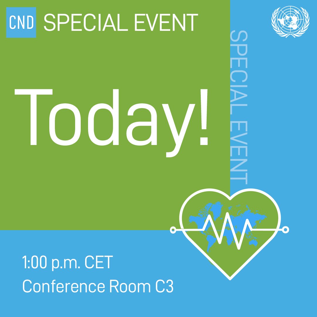 Good morning ☀️

In commemoration of #WorldDrugDay, we will bring you a livestream of the #CND65 Special Event later today at 1:00 p.m. CET 🕐

Stay tuned ⏳

#CareInCrises