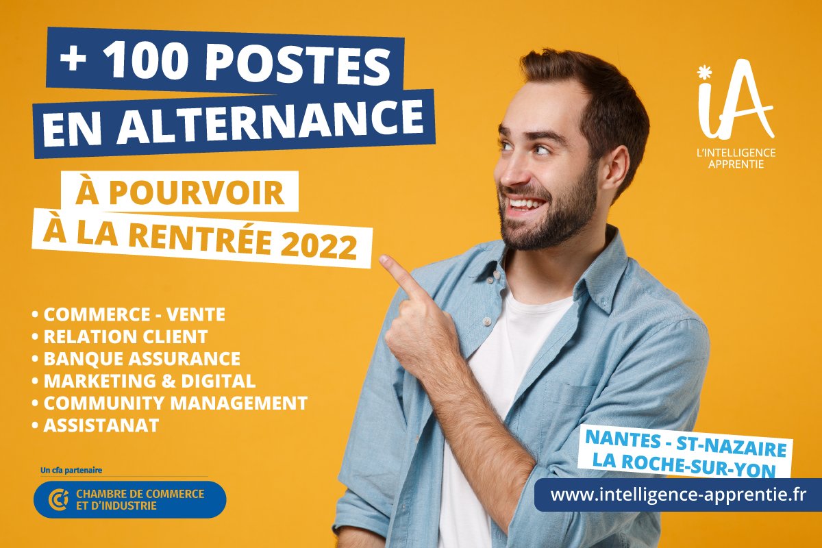 Et si tu choisissais une formation en #alternance pour la rentrée 2022 ? 💼Plus de 100 #postes sont encore à pourvoir auprès de nos entreprises partenaires à #Nantes, #SaintNazaire et #LaRocheSurYon 📍
➡ tinyurl.com/2bs5fgtm

#apprentissage #emploi #recrutement #formation