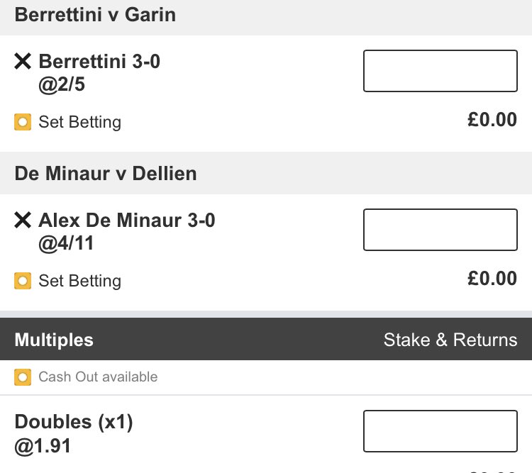 ForehandFlutter's tweet image. Day 2: 
3U treble @ 2.48 odds
4U double @ 1.91
(Betfair)