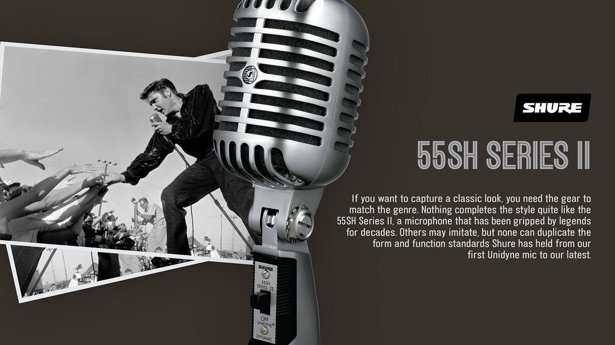 If you want to capture a classic look, you need the gear to match the genre. Nothing completes the style quite like the 55SH Series II, a microphone that has been gripped by legends for decades. 

#Shure #Shure55SHSERIESII #ShureMicrophones #Elvis
