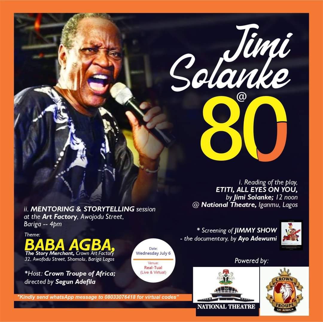 ShootsNg's tweet photo. JIMI SOLANKE@80...July 1-8
Culture Community rises for its illustrious 'Son'
Details on the posters.
Events are free of attendance.
#creative #nollywood #jimisolanke #cora #irepfilmfestival #cryptocrash #cryptotrading #bugachallenge #film #thespian #champ #worldbest @CNNAfrica https://t.co/cqW3HnzyiO