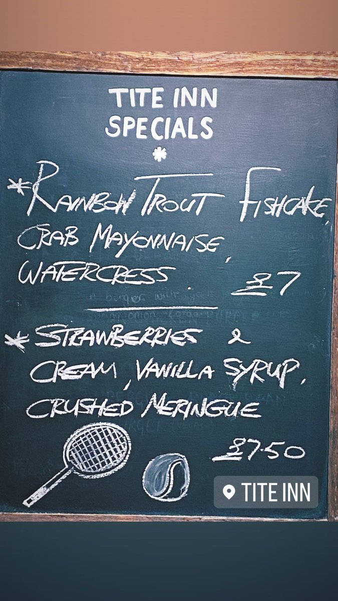 Wimbledon specials, this week at the Tite 🎾🎾🎾