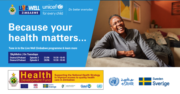 SkyzMetroFM's tweet photo. Where there is health, there is happiness. Tune in to the Live Well program every Tuesday 10:00am and learn more about Health & Nutrition.
@MoHCCZIM @UNICEFZIMBABWE @SIDA
#HDFZimbabwe
#DoBetterEveryday
#LiveWellZimbabwe https://t.co/XMMA6Okqvt