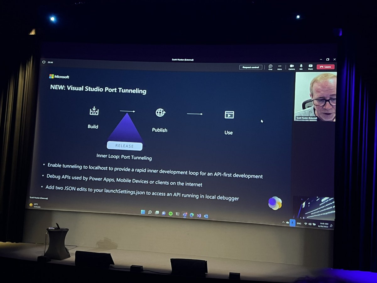deaquino's tweet image. Pintaca el nuevo Port Tunneling #dotNET2022.