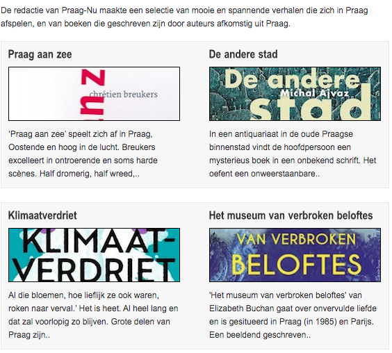 En daarom speurt ook Stedenman het internet af, leest kranten en tijdschriften zodat de boekenpagina's van 'zijn' steden regelmatig worden aangevuld met mooie titels, zoals op praag-nu.nl/lezen-over.html 
#Praag #stedentrip #boekopdekaart