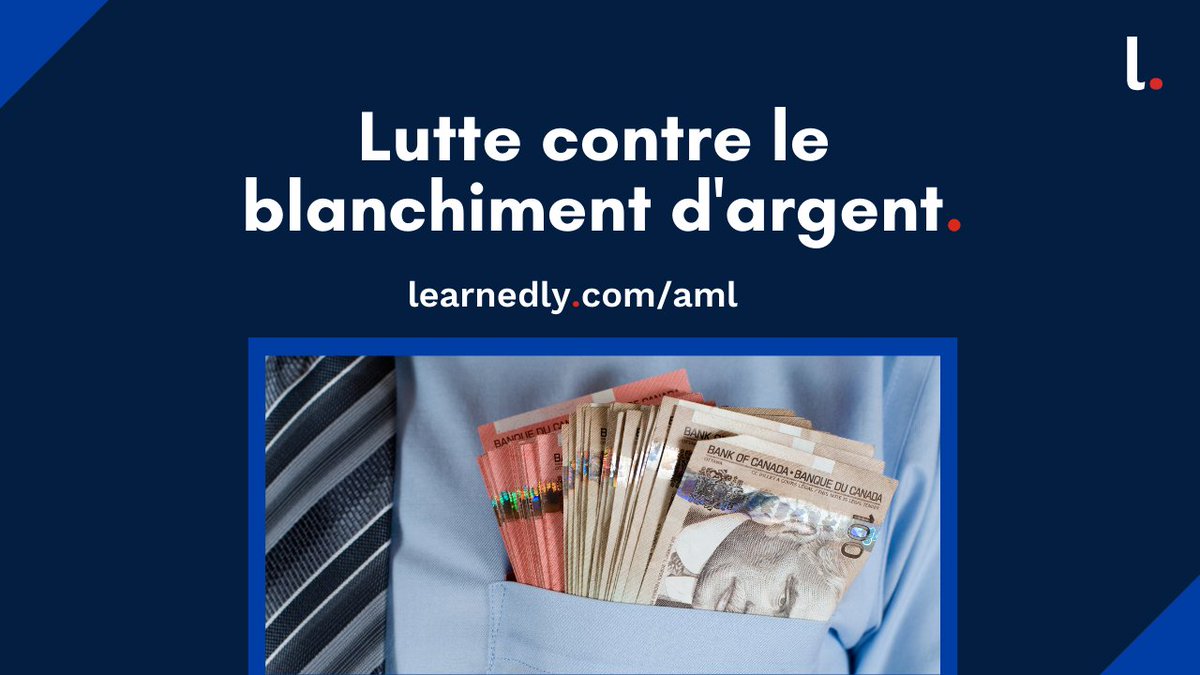 LearnedlyCa's tweet photo. Our four #AML training versions are now in #French! 

Lutte contre le blanchiment d'argent : Courtiers en valeurs #mobilière / Entités #financières / Sociétés d’assurance / Secteur de l’immobilier.
https://t.co/nmWnOvJsBY

#luttecontreleblanchimentdargent  #fraude #français https://t.co/EGbwRQy6wS