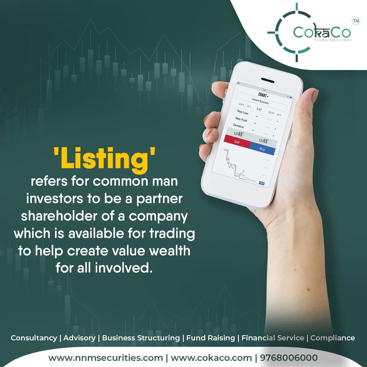 cokaco_'s tweet photo. We aim at getting your reputed #organisation listed on the #exchange. All the #IPO related services are gladly offered by #CoKaCo. https://t.co/PFe5V13KPJ