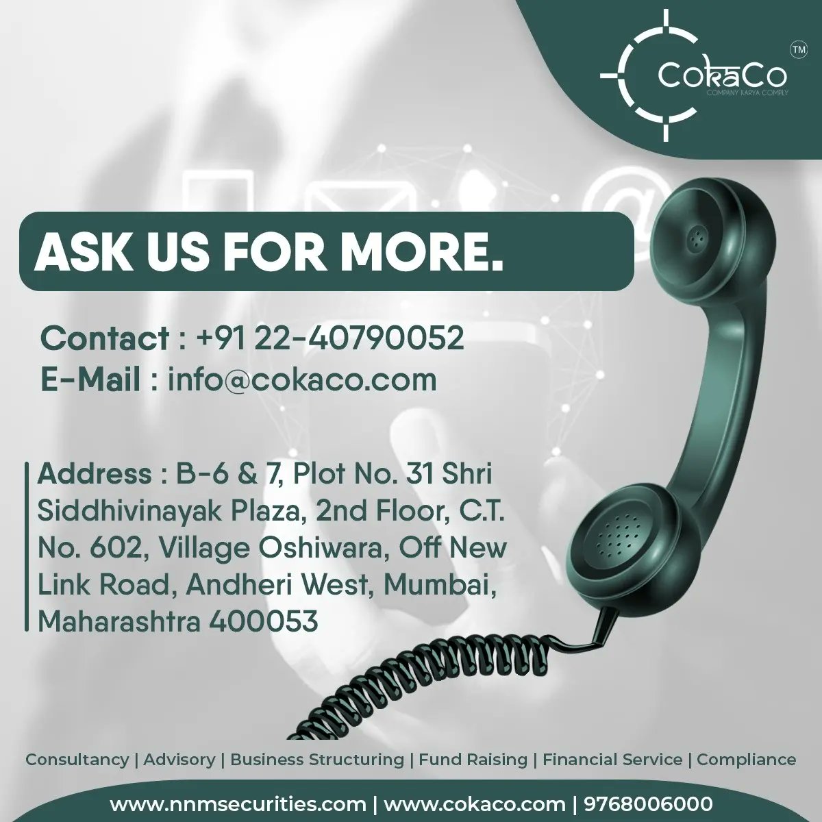 cokaco_'s tweet photo. We aim at getting your reputed #organisation listed on the #exchange. All the #IPO related services are gladly offered by #CoKaCo. https://t.co/PFe5V13KPJ