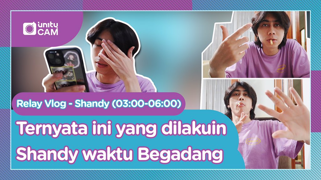 only_CHNCE's tweet photo. Relay Vlog yang kedua dilanjutin oleh @Shandy_UN1TY dari pukul 03.00 sampai 06.00 pagi. Jarang banget kan liat Shandy full ngevlog? 🤣 Yuk puas-puasin ya YouN1T kepoin kegiatannya Shandy: https://t.co/XphZwdddbD

#RelayVlog #RelayVlogUN1TY #YouN1T #UN1TY https://t.co/O4Deu9MVUi
