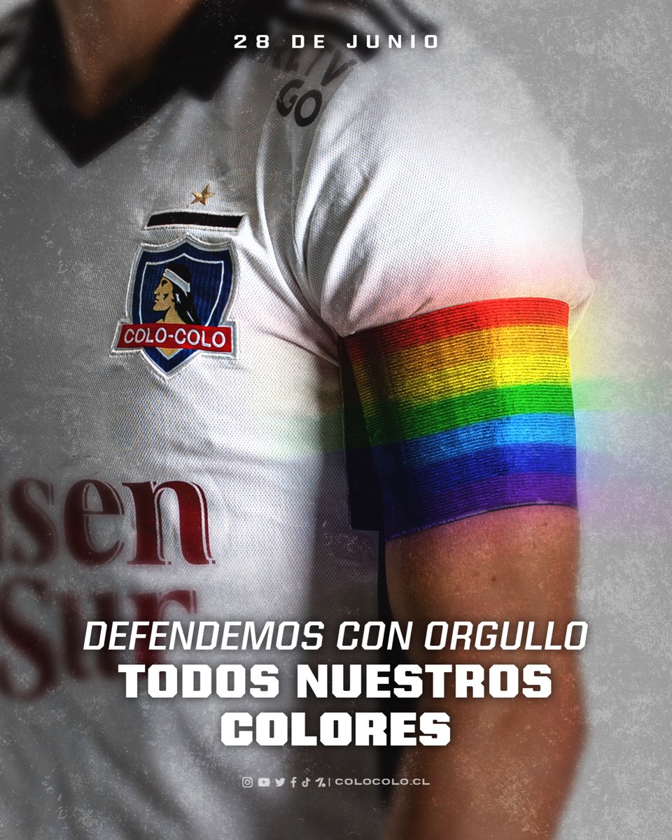 ColoColo's tweet photo. 🏳️‍🌈🏳️‍⚧️ #DiaDelOrgullo 

En este club hay espacio para tod@s, especialmente para quienes deben enfrentar con empuje y coraje la discriminación y los prejuicios día a día.

RESPETA, AMA y CONSTRUYE un mejor futuro 🤍🖤 #LoveisLove https://t.co/qcxViW6Rc0