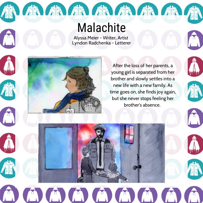 MEET THE CREATORS! We're at 246 backers and working on stretch goal 2. All stretch goals boosts creator page rates. #kickststarter #makecomics

MALACHITE: Very pleased to announce this story from writer/artist <a href="/alyssamvss/">Alyssa Meier</a> with letters by <a href="/Radchenka/">Lyndon Radchenka</a>