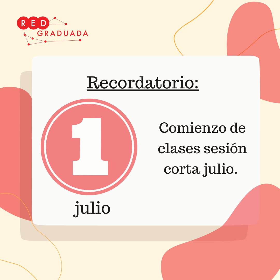 RedGraduada's tweet photo. Atención, estudiantes

Recordatorio: Inicio de Sesión Verano Corto Julio 2022

1 y 5 de julio- Periodo de cambios a programa matriculado. Fecha límite para reembolso del 100% de bajas de cursos

#RedGraduada #tuRed #LaRedTeResuelve #iupi #uprrp #graduatestudents #graduados #degi https://t.co/lqwFRLh9dR