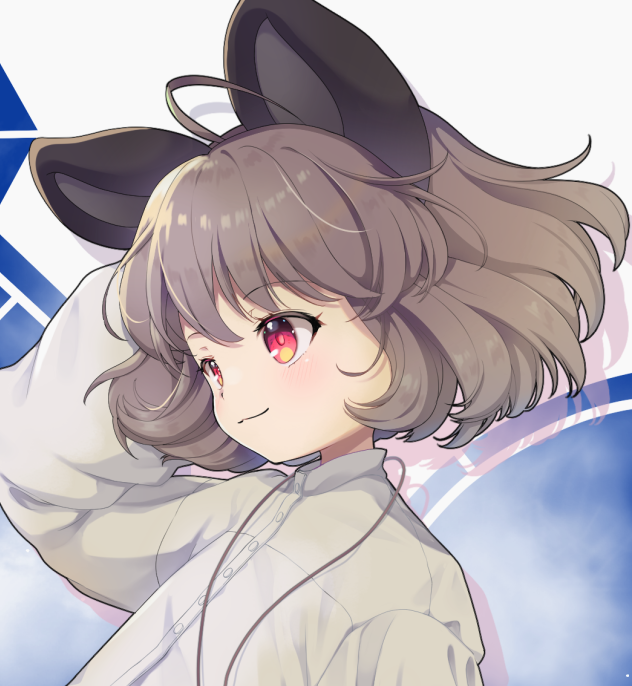 nazrin 1girl animal ears solo mouse ears red eyes short hair grey hair  illustration images