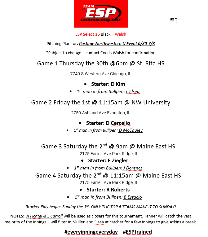 COLLEGE COACHES MESSAGE ME FOR ANY/ALL DETAILS!  Some excellent 2024 grad prospects on this team. Come on out!   #ESPTrained #everyinningeveryday
