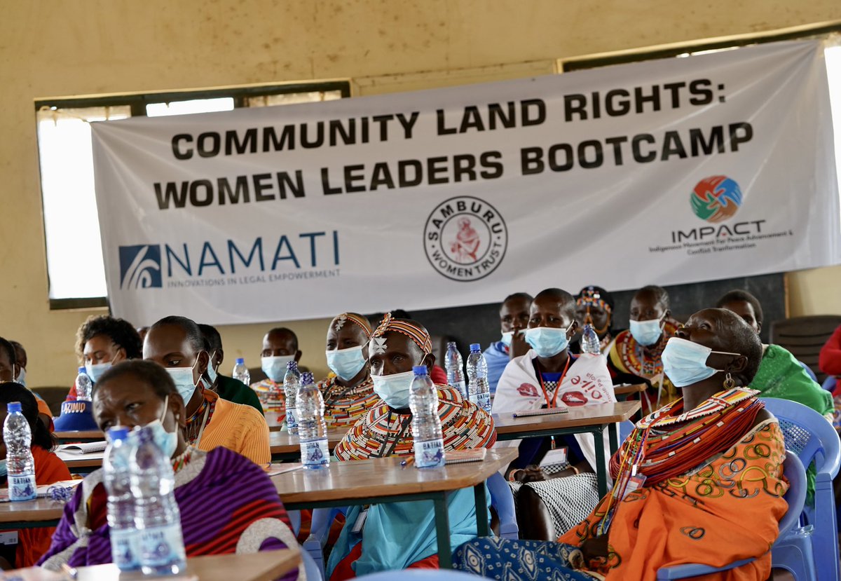 NamatiKenya's tweet image. Day 1: Community Land Rights Women Leaders Bootcamp opened with discussions on their roles under the #CommunityLand Act and how they can work together in implementing it fully.
 
Gender equality is protected in the law and asserts women’s position in land decisions.